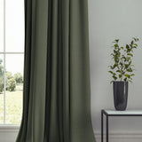 Curtain in a plain fabric, colour Sage.