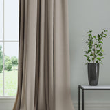 Curtain in a plain fabric, colour Moleskin.