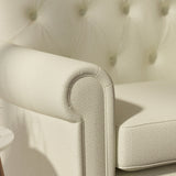 Sofa upholstered in a neutral Scandi-style semi-plain upholstery fabric with a stain resistant finish