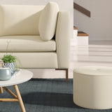 Sofa upholstered in a orange Scandi-style semi-plain upholstery fabric with a stain resistant finish