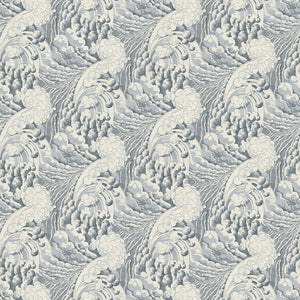 Fabric swatch of a grey velvet fabric with wave design, suitable for curtains and upholstery and with a stain resistant finish