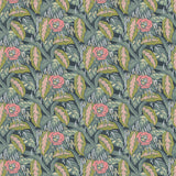Fabric swatch of a floral-style printed velvet fabric.