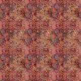 Sample of a terracotta printed velvet fabric based on a classic Persian rug design.