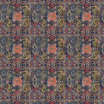 Sample of printed velvet fabric based on a classic Persian rug design.