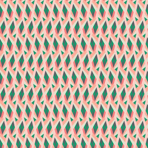Fabric swatch of a pastel toned geometric velvet fabric for curtains and upholstery with a stain resistant finish