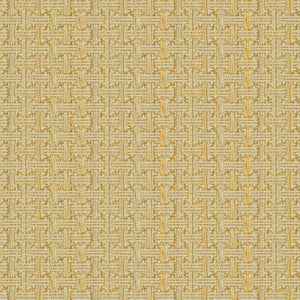 Fabric swatch of a stain resistant weave fabric with a geometric check design in yellow colours