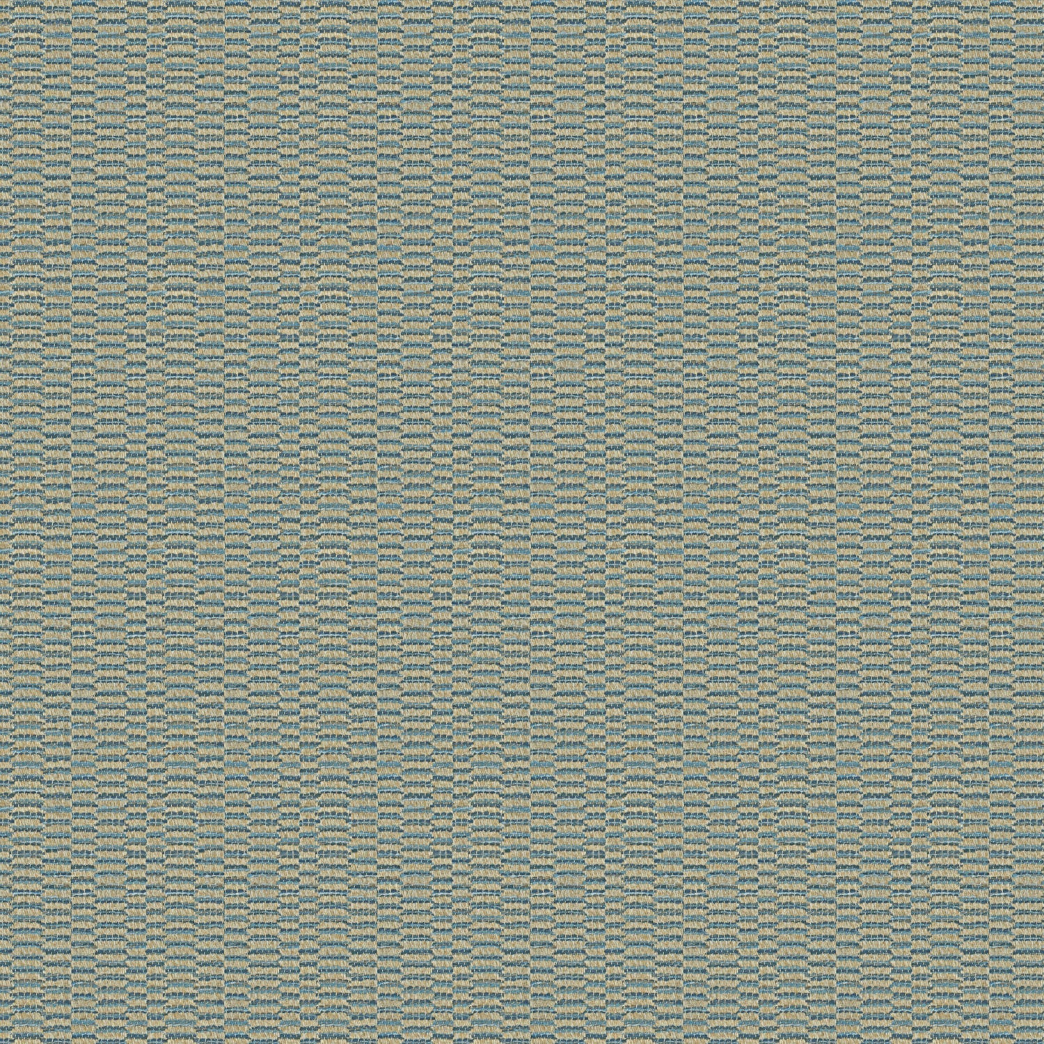 Fabric swatch of a stain resistant weave fabric with a broken stripe design in blue colours