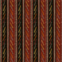 Striped velvet fabric in dark red and brown colours with a stain resistant finish