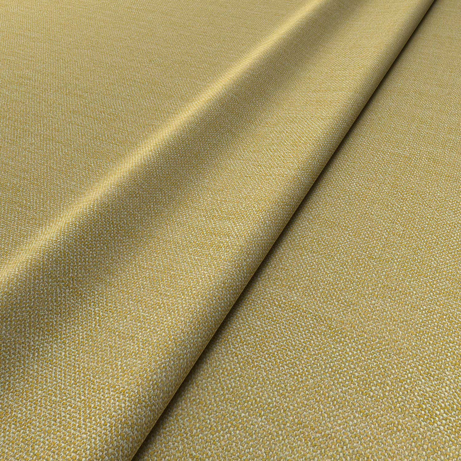 Fabric swatch of a gold woven fabric for upholstery