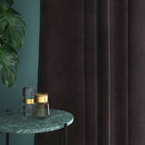 Velvet curtain in brown