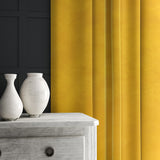 Yellow eco velvet curtain