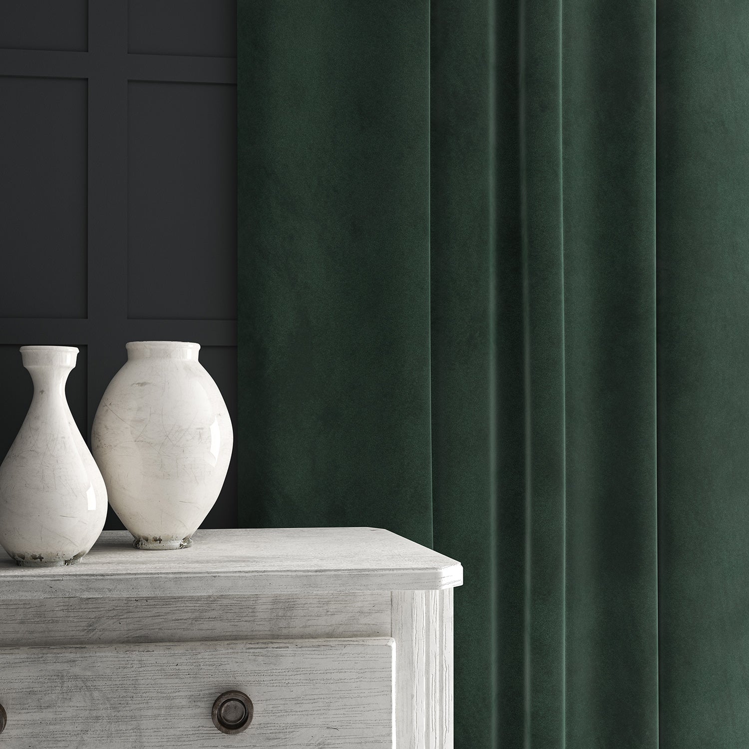 Green eco velvet curtain