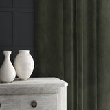 Green eco velvet curtain