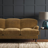 Brown eco velvet upholstery fabric on a sofa
