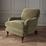Brown eco velvet upholstery fabric on an armchair
