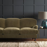 Brown eco velvet upholstery fabric on a sofa