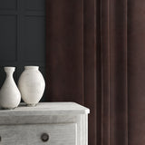 Brown eco velvet curtain