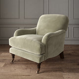 Grey eco velvet upholstery fabric on an armchair