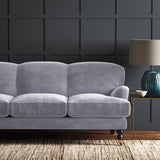 Blue eco velvet upholstery fabric on a sofa