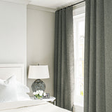 Curtain in a boucle fabric in Aluminium