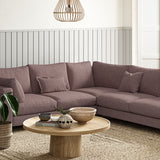 Sofa covered in a boucle fabric in Heather