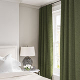 Curtain in a boucle fabric in Winter Moss