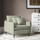 Chair covered in a boucle fabric in Sea Salt