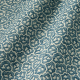 Printed linen fabric sample – a handy block print pattern in blue and cream 