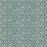 Printed linen fabric sample – a handy block print pattern in blue and cream 