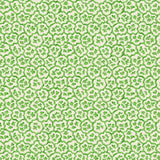 Printed linen fabric sample – a handy block print pattern in green and cream 