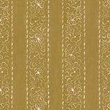Printed linen fabric sample – a delicate pattern of moons and star-like dots in yellow and cream