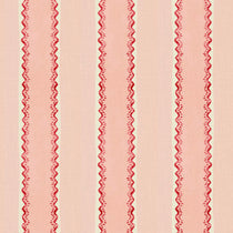 Printed linen fabric sample – a bold blocks of colour in this inviting stripe are softened with a painterly finish in pink, red and white