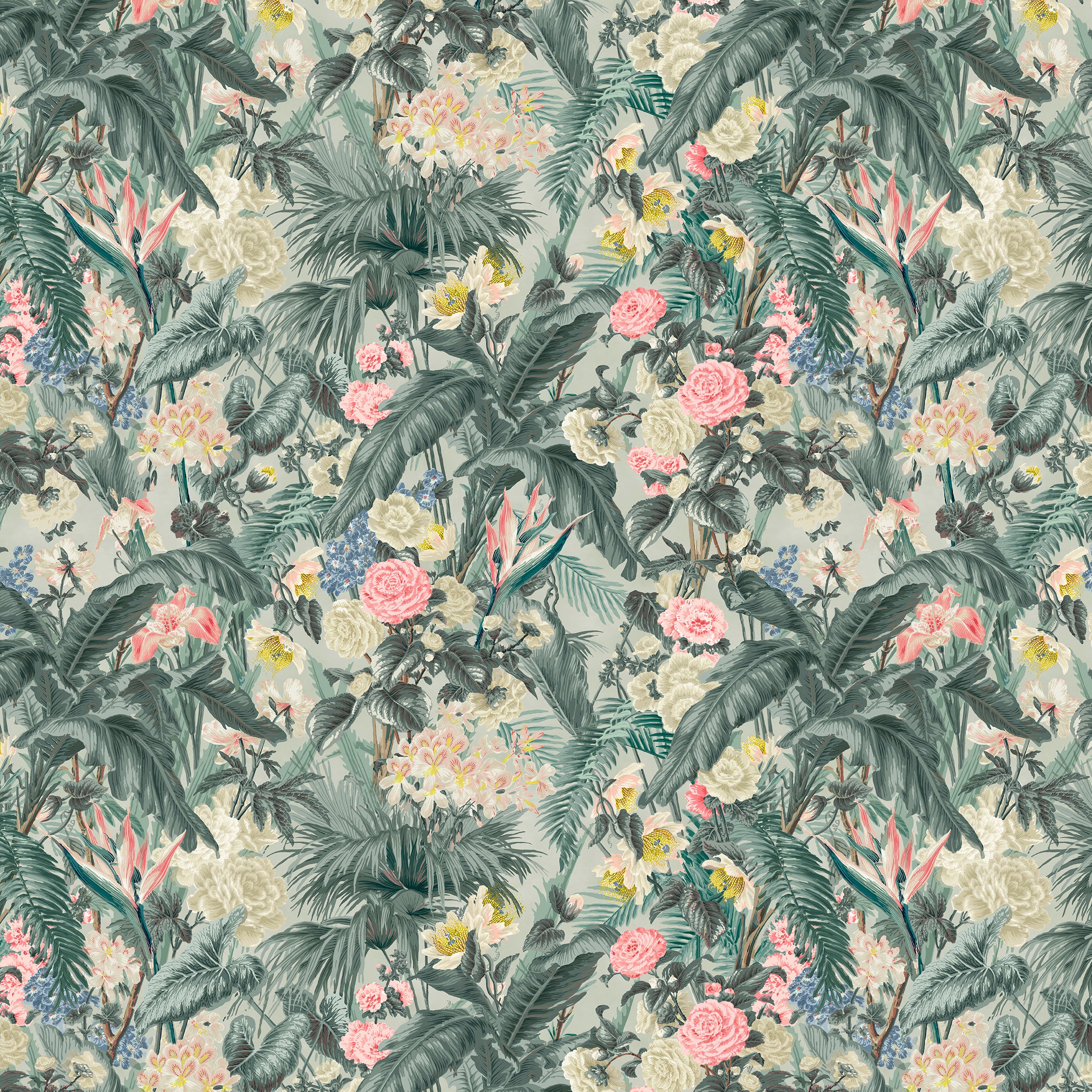 Sample of a tropical wallpaper with an exotic landscape.