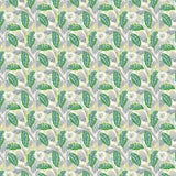 Sample of a green floral wallpaper.