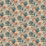 Sample of a designer wallpaper featuring the British hunt in sage.